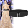 Elastic Waist Belt for Women with Metal Buckle - White - view 4