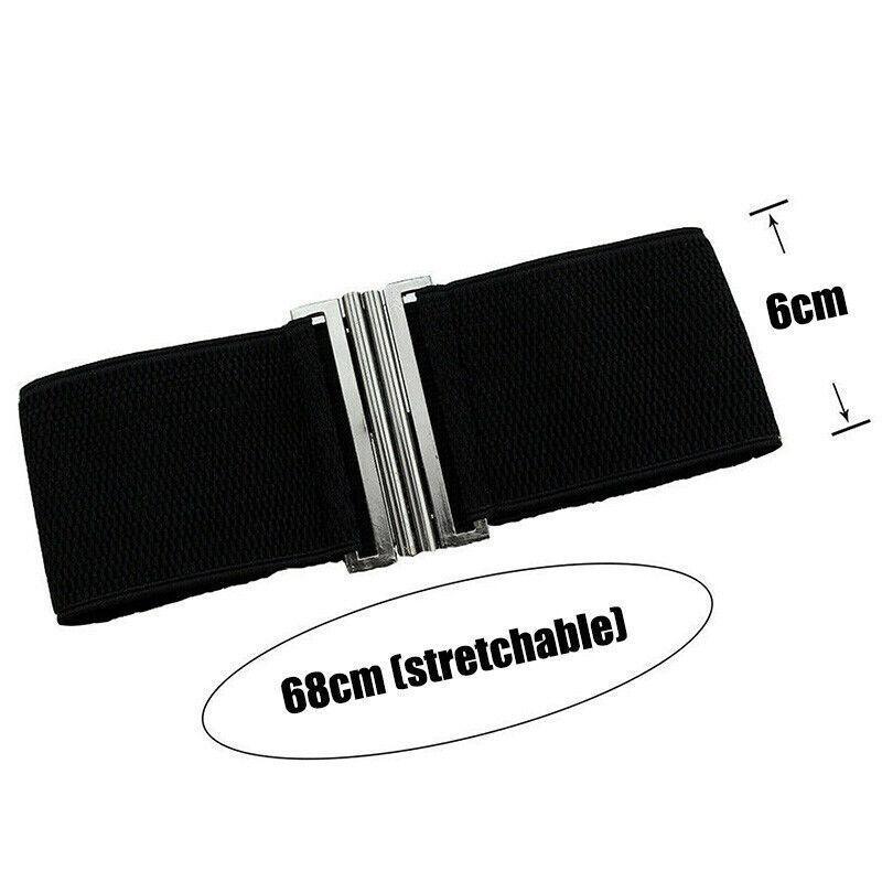 Elastic Waist Belt for Women with Metal Buckle - White - view 5