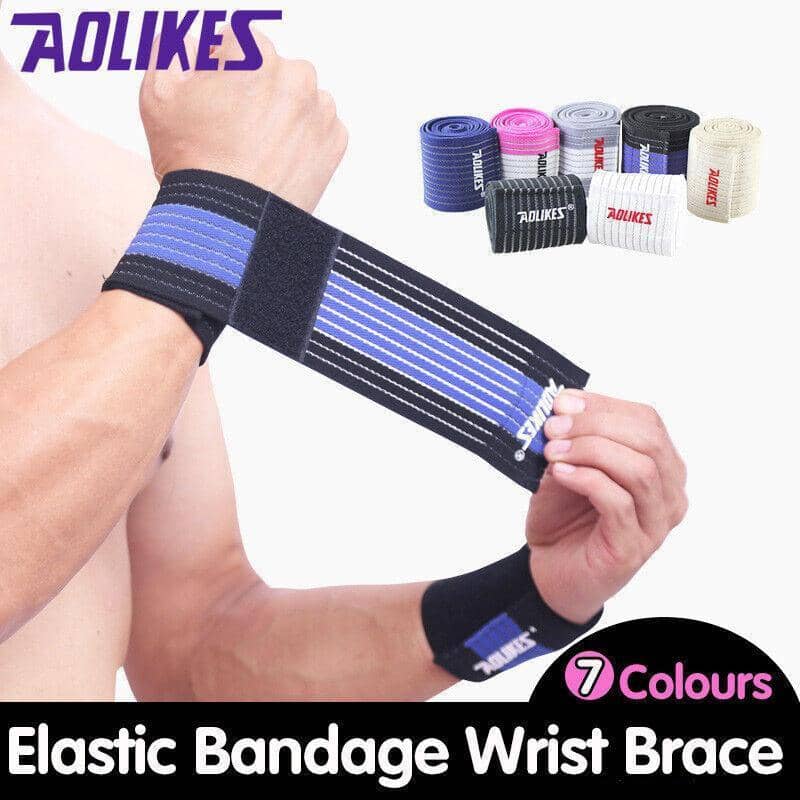 Elastic Wrist Support Band for Gym and Sports - Black and Blue - view 2