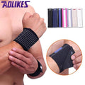 Elastic Wrist Support Band for Gym and Sports - Black and Blue - view 4