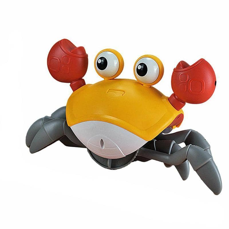 Electric Crawling Crab Toy with Music and LED Lights - Yellow and Red