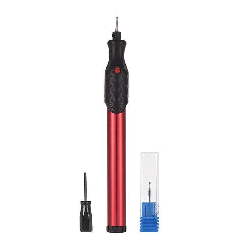 Electric Micro Engraving Pen for Glass, Metal, Ceramic and Wood - Red