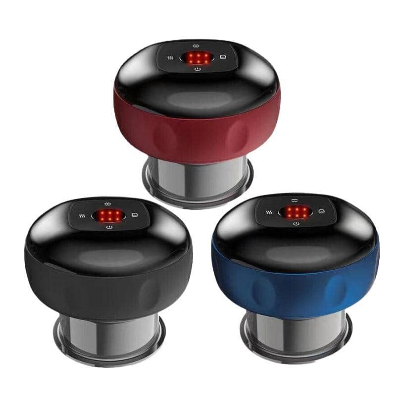 Electric Vacuum Cupping Massager with Light Heating - Red - view 3