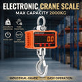 Electronic Crane Scale 2000 kg Orange LED with Wireless Remote