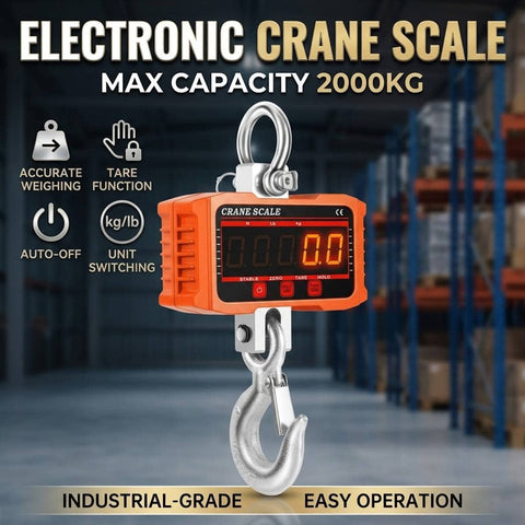 Electronic Crane Scale 2000 kg Orange LED with Wireless Remote