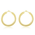 Elegant Round Hoop Earrings for Women, 50 mm - Gold