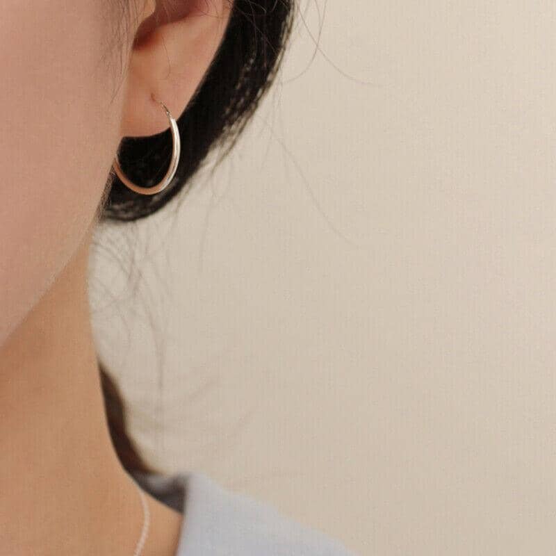 Elegant Round Hoop Earrings for Women, 50 mm - Gold - view 4