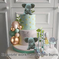 Elephant Cake Topper Decoration Set - Mint Green, Cream and Gold - view 4