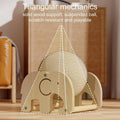 Elephant Shaped Cat Claw Grinding Scratch Toy with Sisal Ball, Upright Wooden Base - view 4