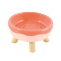 Elevated Cat Food and Water Bowl with Anti-Slip Legs - Pink