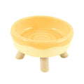 Elevated Cat Food and Water Bowl with Anti-Slip Legs - Yellow