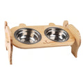 Elevated Double Pet Bowl Stand with Stainless Steel Bowls and Anti-Tip Design - view 2