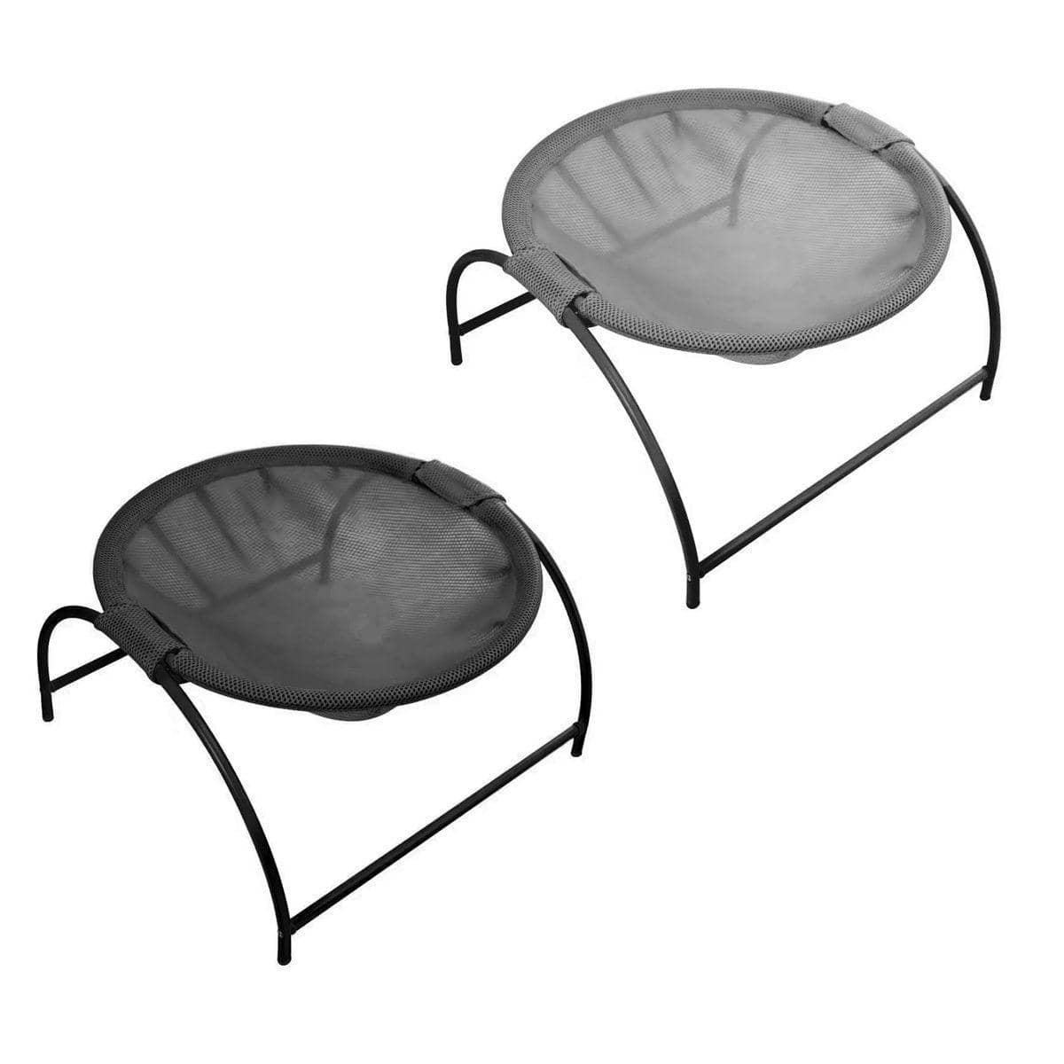 Elevated Hanging Cat Bed with Metal Frame and Mesh - Grey - view 3
