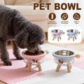 Elevated Pet Bowl with Stainless Steel Dish - Pink, 16 x 12cm - view 2