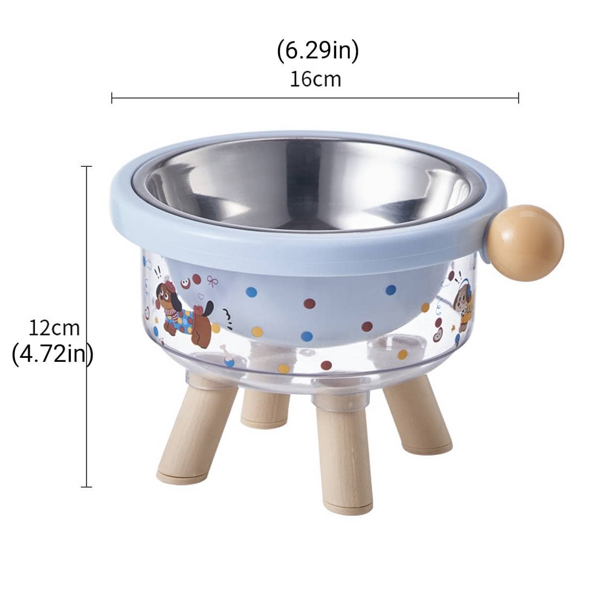 Elevated Pet Bowl with Stainless Steel Dish - Pink, 16 x 12cm - view 4