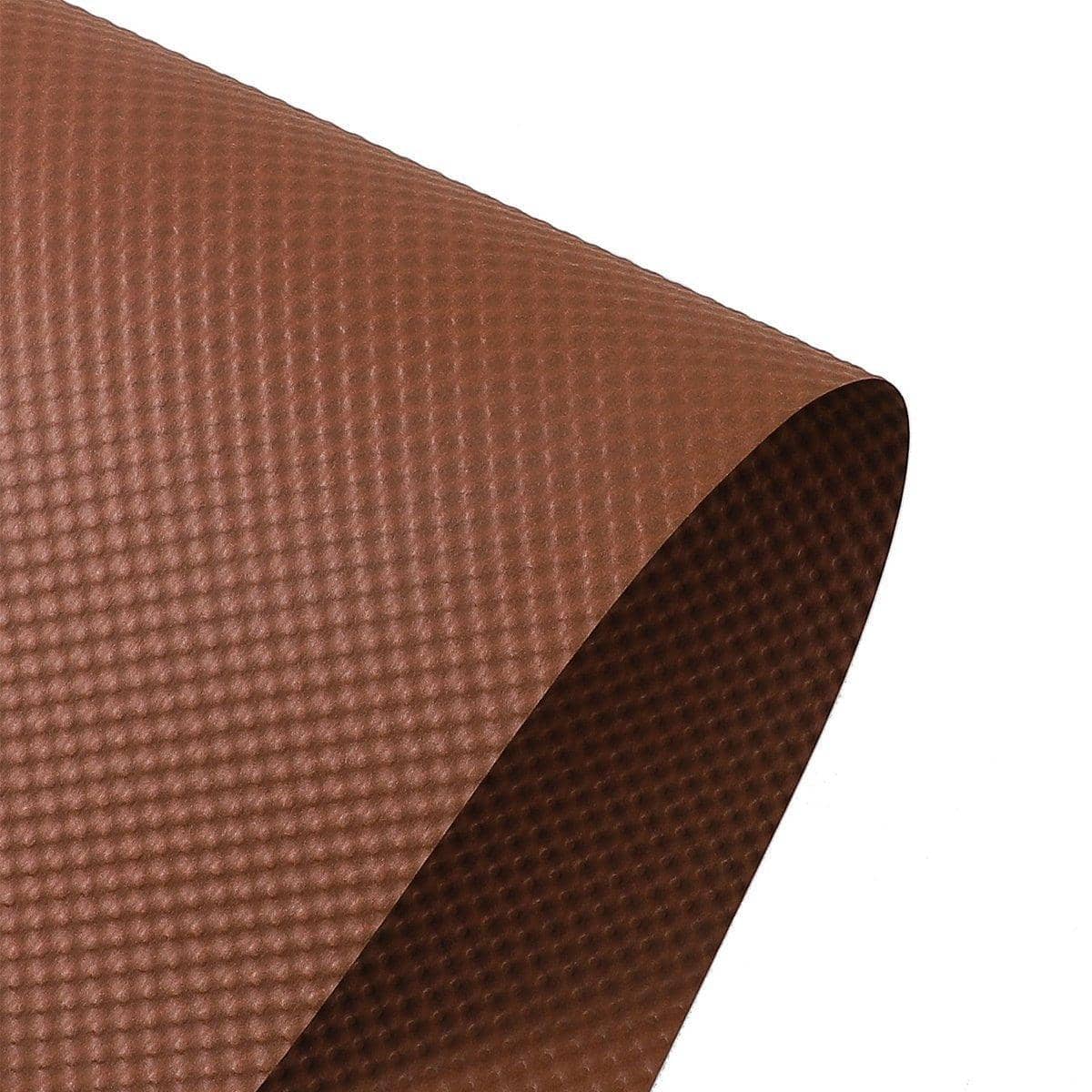 Embossed Flower Wrapping Paper, 50 Sheets, 50 x 50 cm - Coffee Brown