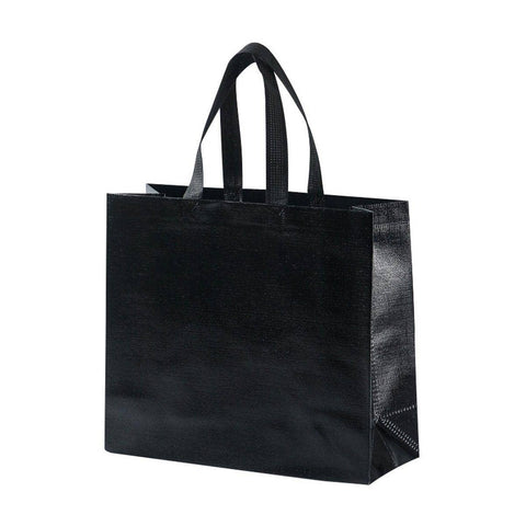 Embossed Non-Woven Tote Bags, Pack of 25 - Black, 40 x 30 x 12 cm