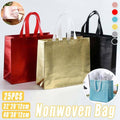 Embossed Non-Woven Tote Bags, Pack of 25 - Red, 32 x 28 x 12 cm - view 2