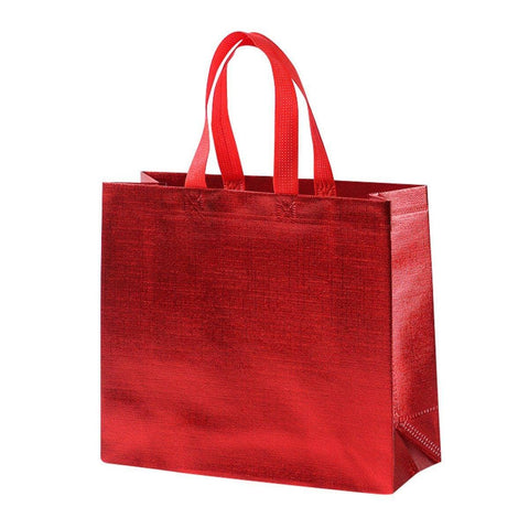 Embossed Non-Woven Tote Bags, Pack of 25 - Red, 40 x 30 x 12 cm