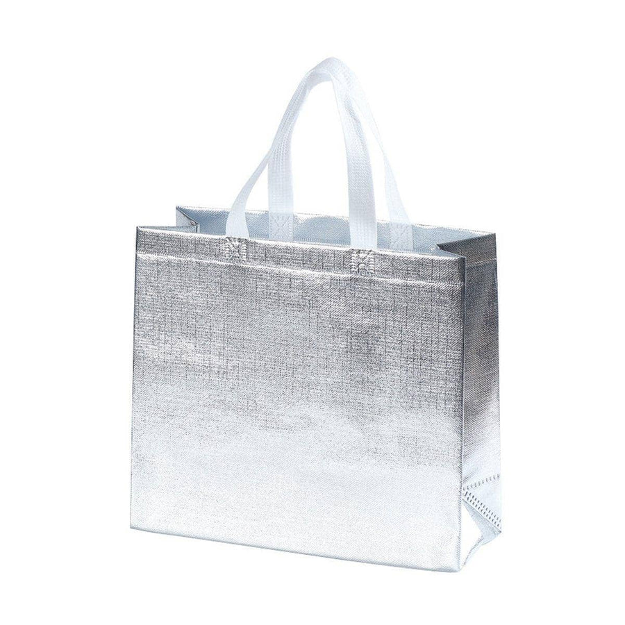 Embossed Non-Woven Tote Bags, Pack of 25 - Silver, 40 x 30 x 12 cm