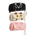 Embroidered Cat Pencil Case, Large Capacity - Pink - view 3