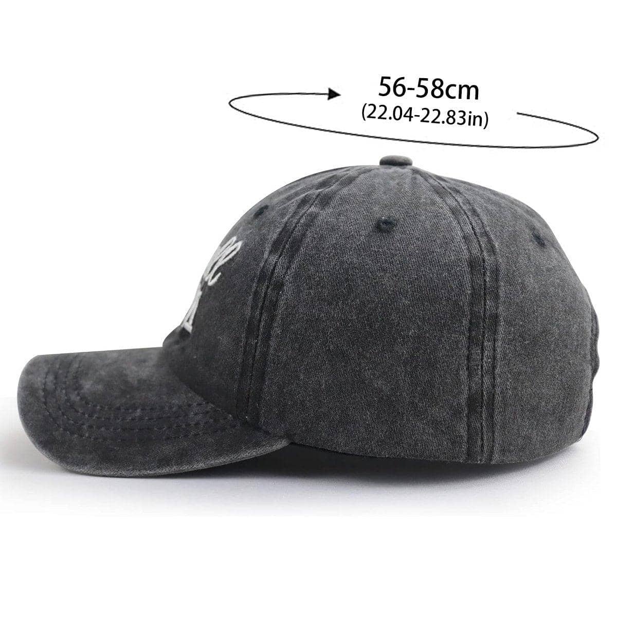Embroidered Washed Cotton Baseball Cap, Adjustable Unisex Casual Cap - view 3