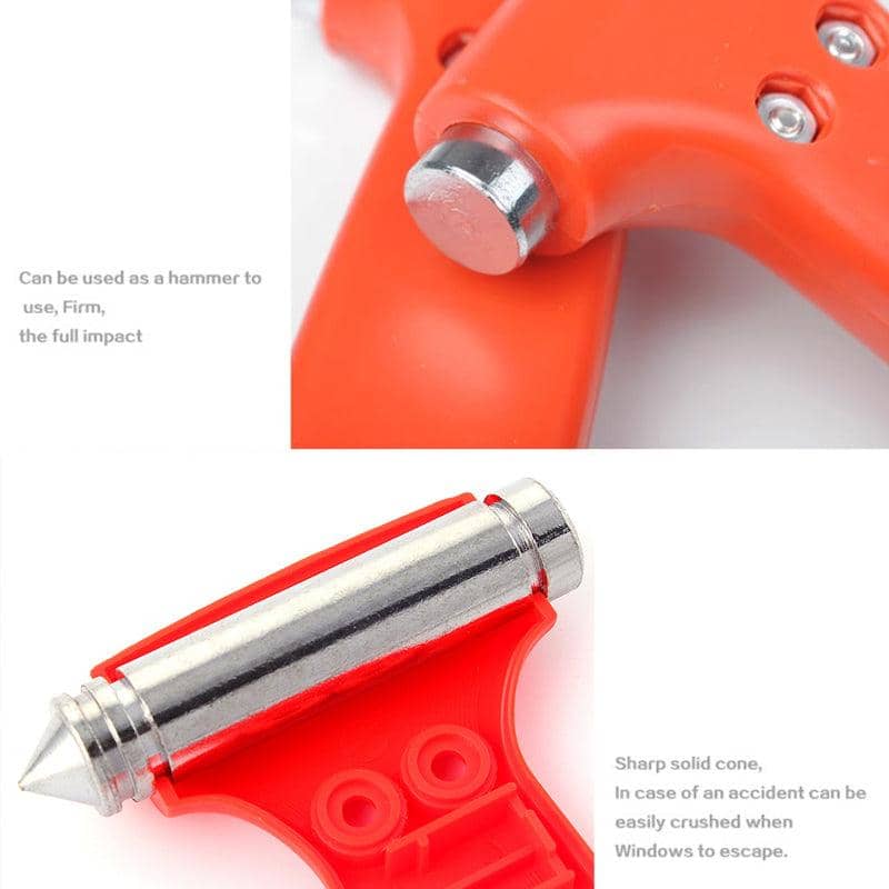Emergency Car Window Breaker Hammer and Seatbelt Cutter, 2-In-1 Safety Tool - view 4