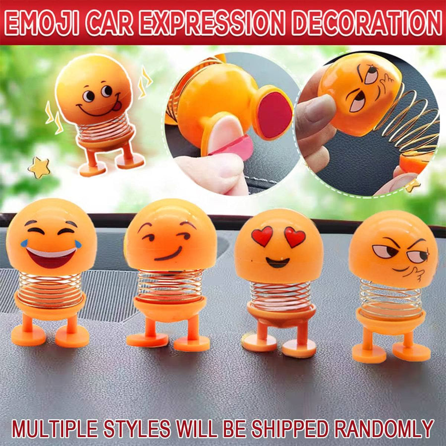 Emoji Car Dashboard Ornament, Spring Shaking Head Decoration