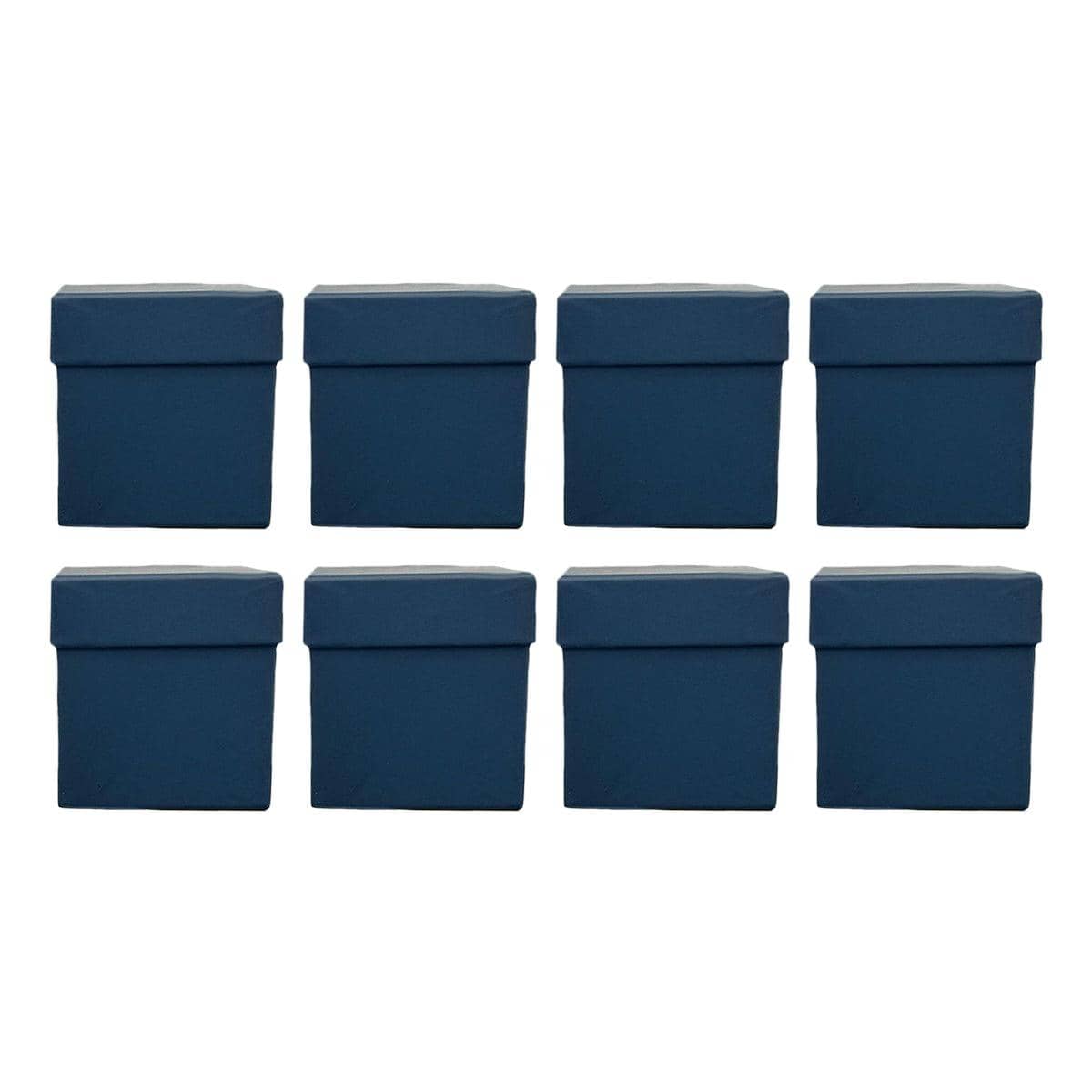 Empty Square Gift Boxes, Pack of 8 - Blue, 20 x 20 x 16.5 cm
