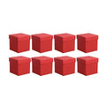 Empty Square Gift Boxes, Pack of 8 - Red, 12 x 12 x 12 cm