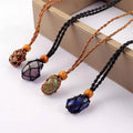 Empty Stone Holder Necklace, Black, L - view 4