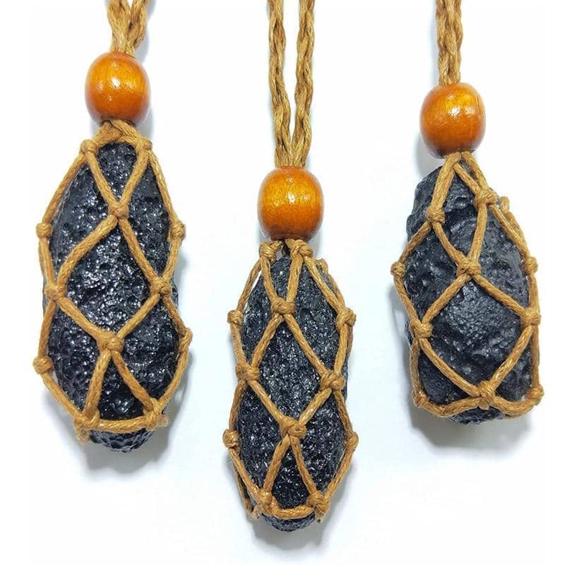 Empty Stone Holder Necklace, Black, L - view 5