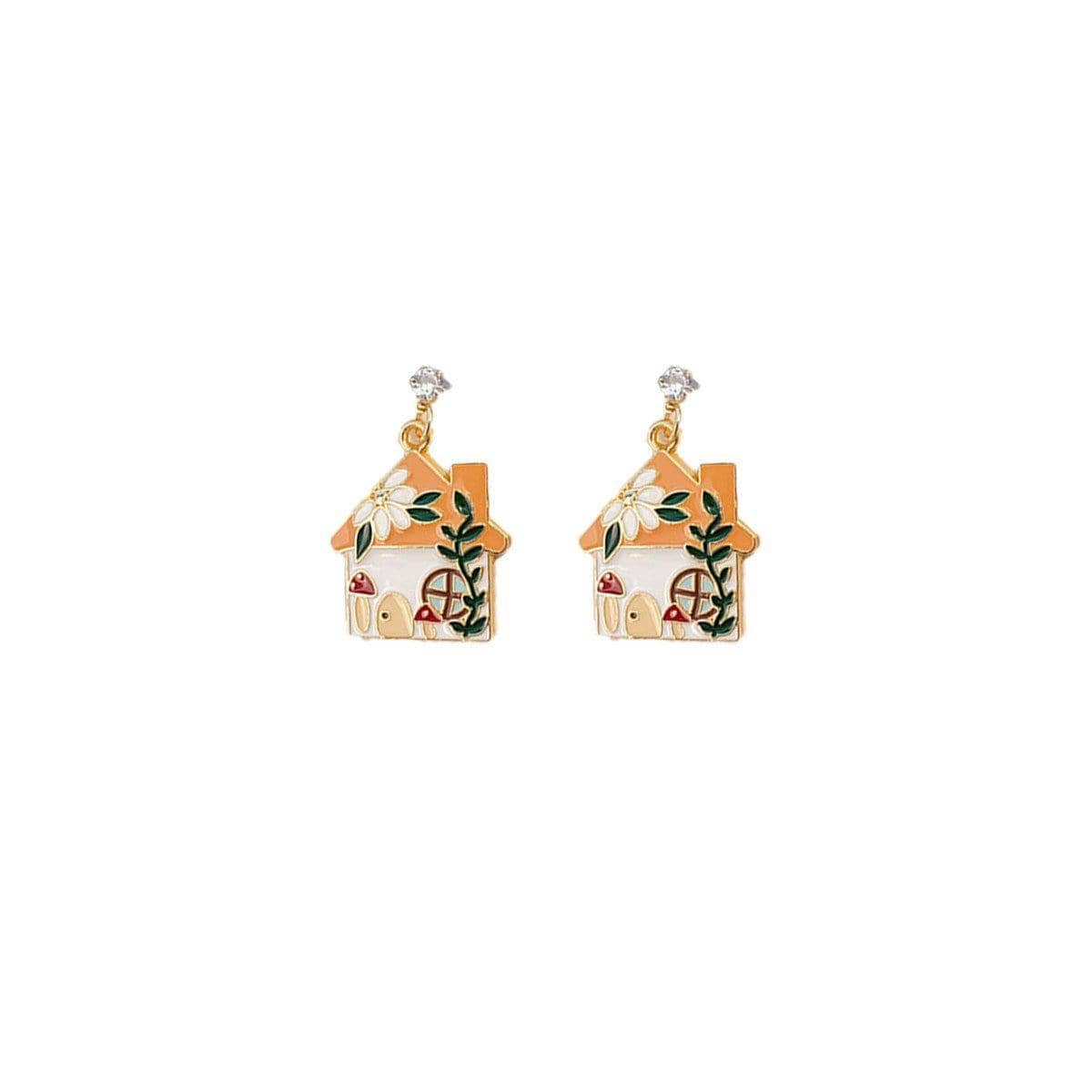 Enamel Drop Earrings - Fairy Tale Cottage