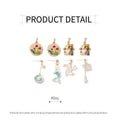 Enamel Drop Earrings - Mushroom and Leaf Disc - view 4