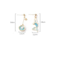 Enamel Drop Earrings - Mushroom and Leaf Disc - view 5