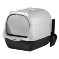 Enclosed Cat Litter Box with Flip-Top Lid and Scoop - Black