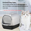 Enclosed Cat Litter Box with Flip-Top Lid and Scoop - Black - view 5