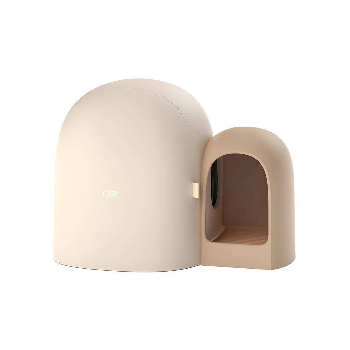 Enclosed Cat Litter Box with Movable Tray - Light Tan