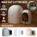 Enclosed Cat Litter Box with Movable Tray - Light Tan - view 2