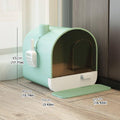 Enclosed Cat Litter Box with Pull-Out Drawer and Scoop - Pink - view 4
