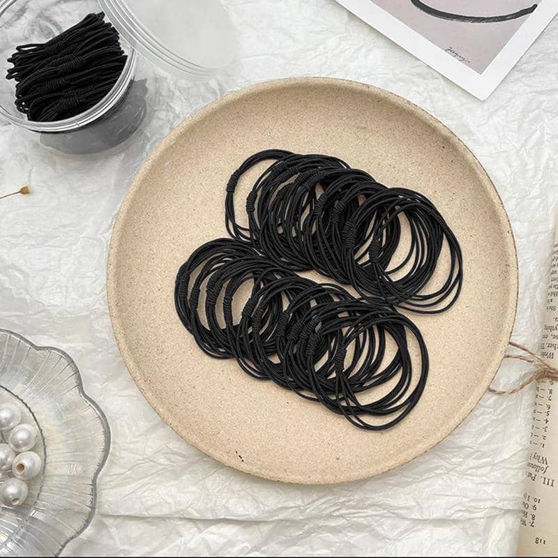 Endless Elastic Hair Ties for Ponytails, Pack of 10 - Black - view 4
