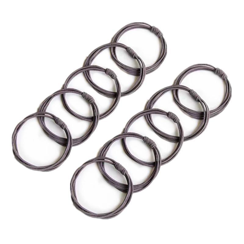 Endless Elastic Hair Ties for Ponytails, Pack of 10 - Grey