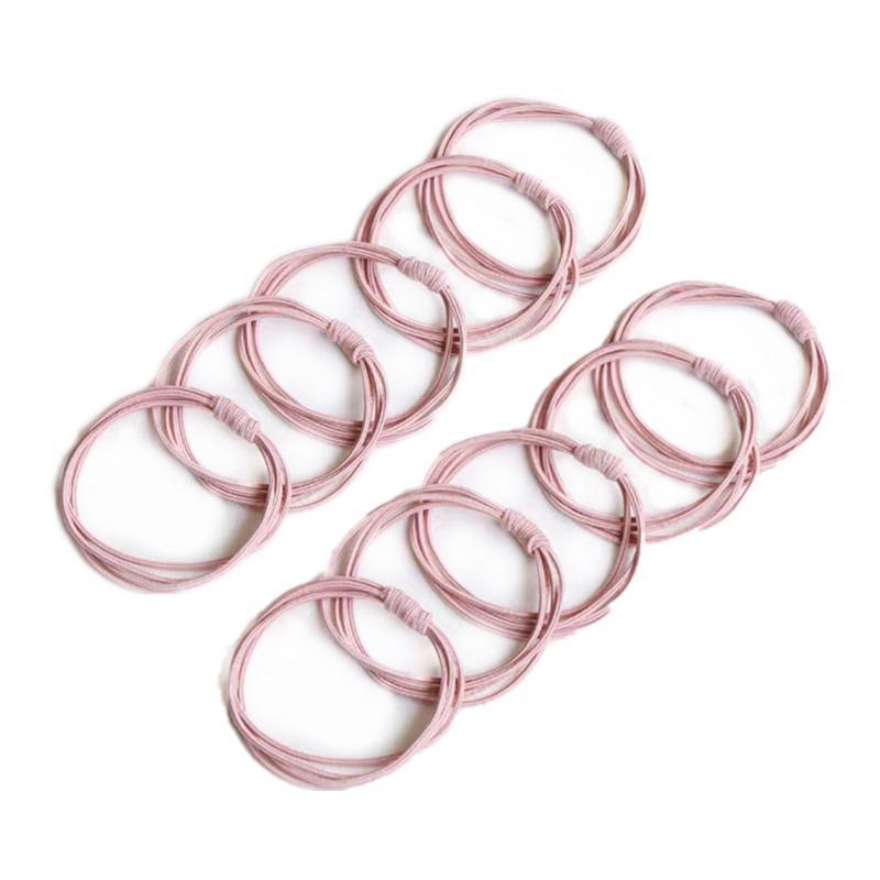 Endless Elastic Hair Ties for Ponytails, Pack of 10 - Light Pink