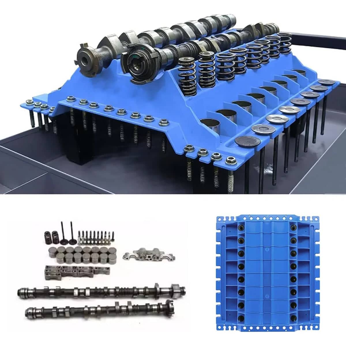 Engine Cylinder Head Assembly Organiser, Stackable Blue Parts Tray - view 5