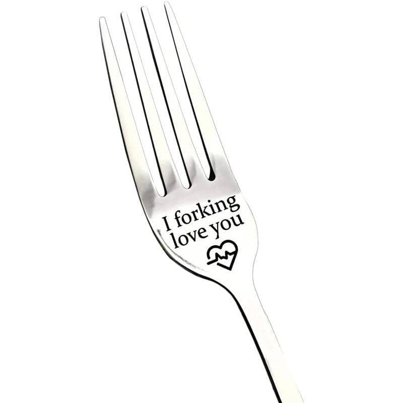 Engraved Stainless Steel Forks - Set of 2, I Forking Love You and I Love Forking You - view 3