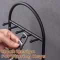 Entryway Iron Key Storage Rack with Leather-Lined Tray, 5 Hook Hanging Organiser - view 5