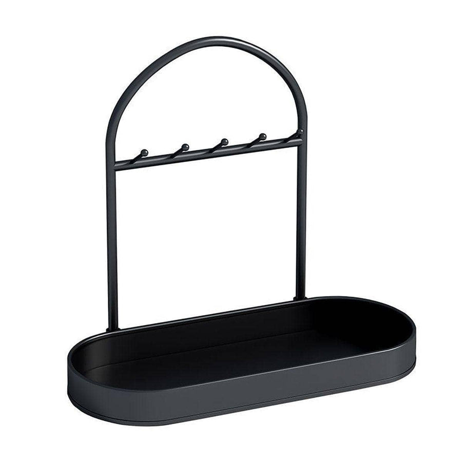 Entryway Storage Rack Key Holder - Black, 30 x 15 x 27cm