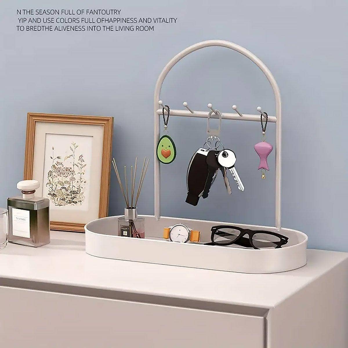 Entryway Storage Rack Key Holder - Black, 30 x 15 x 27cm - view 5