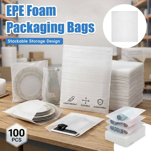 EPE Foam Packaging Bags 100 Pack 40 x 50 cm Protective Sleeves