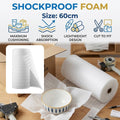 EPE Foam Packing Wrap Roll, 60 cm Wide, About 38 m Long